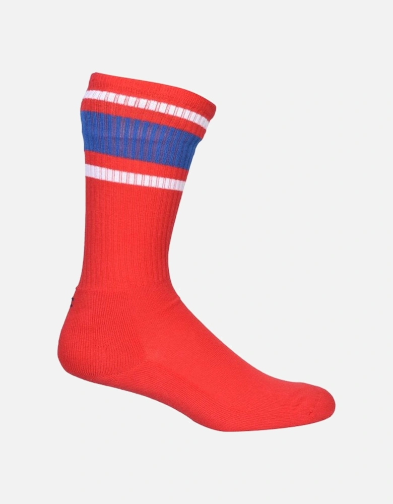 2-Pack Flag Logo Kids Sports Socks, Navy/Red
