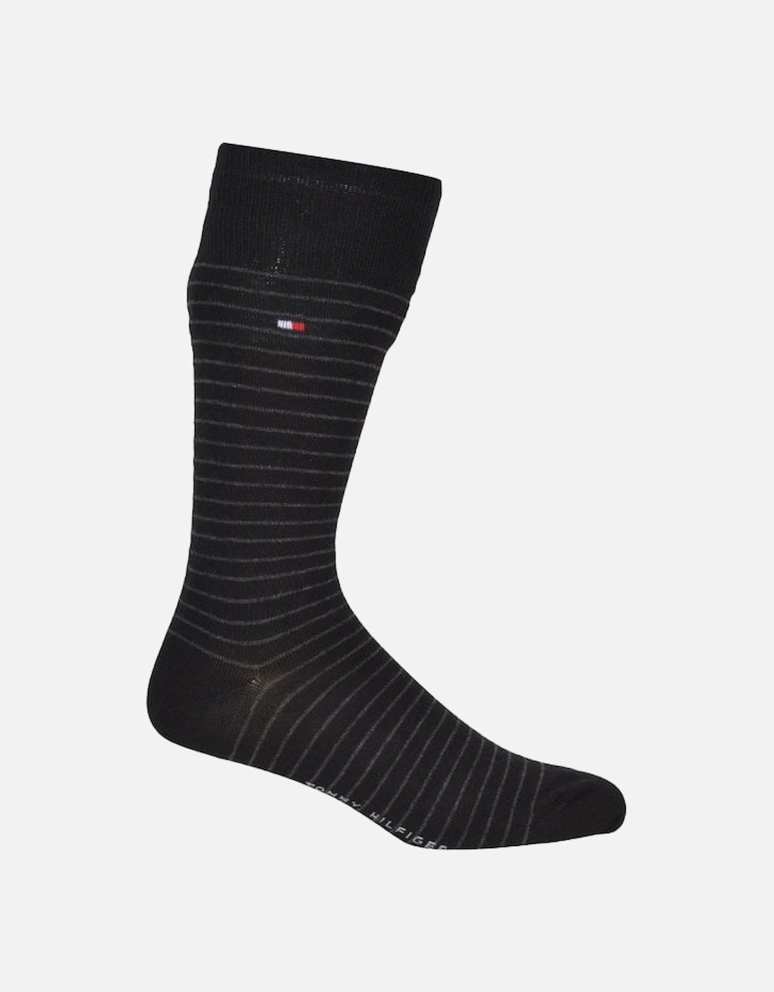 2-Pack Fine Stripe & Solid Socks, Black