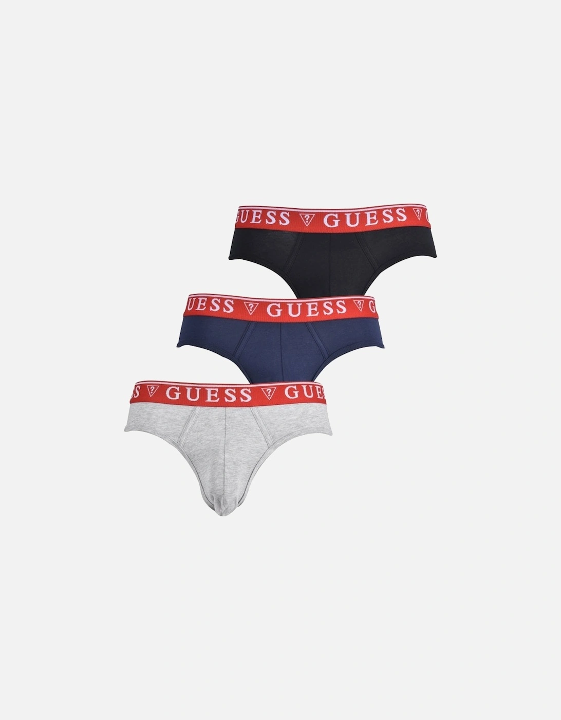 3-Pack Red Waistband Briefs, Black/Grey/Navy, 7 of 6