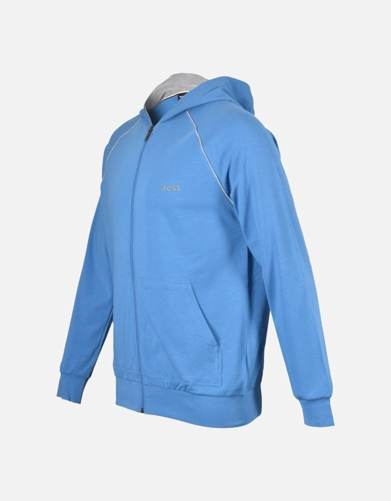 Mix & Match Zip-Thru Loungewear Hooded Jacket, Medium Blue