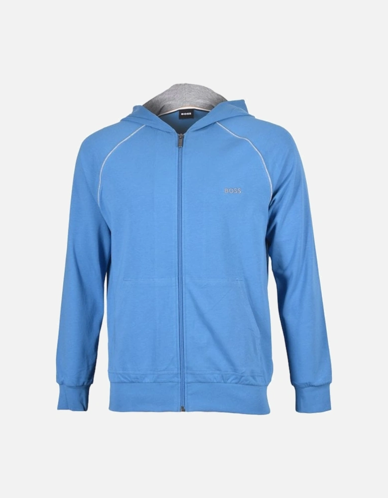 Mix & Match Zip-Thru Loungewear Hooded Jacket, Medium Blue