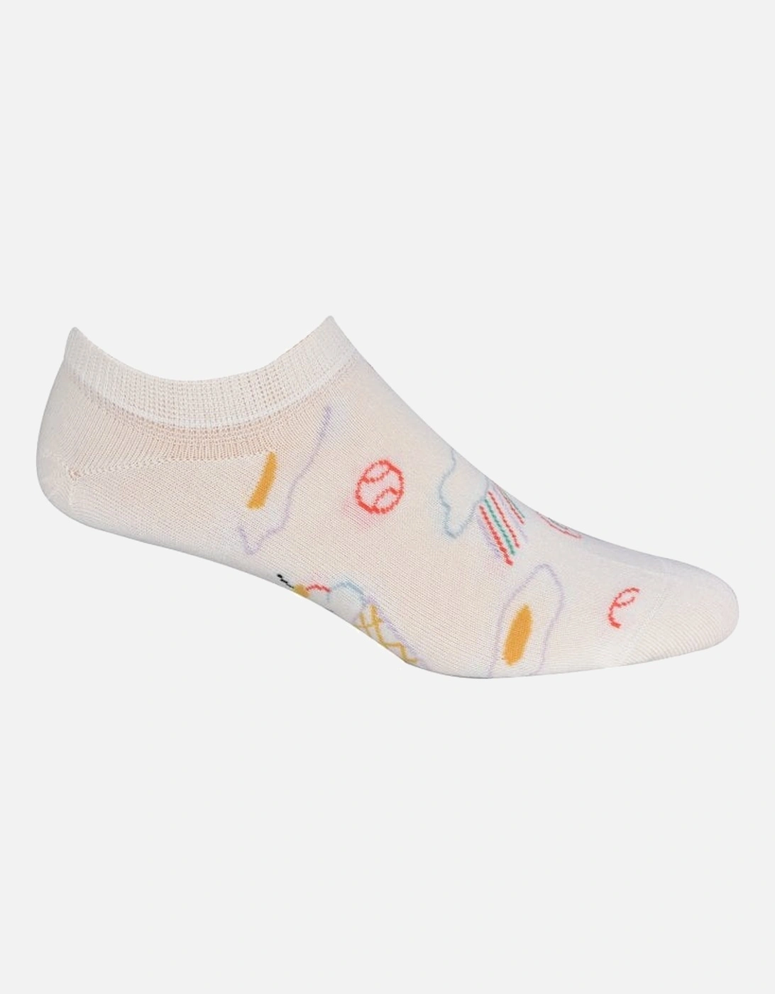 3-Pack Cherry Mates Trainer Socks, Pink/White/Yellow