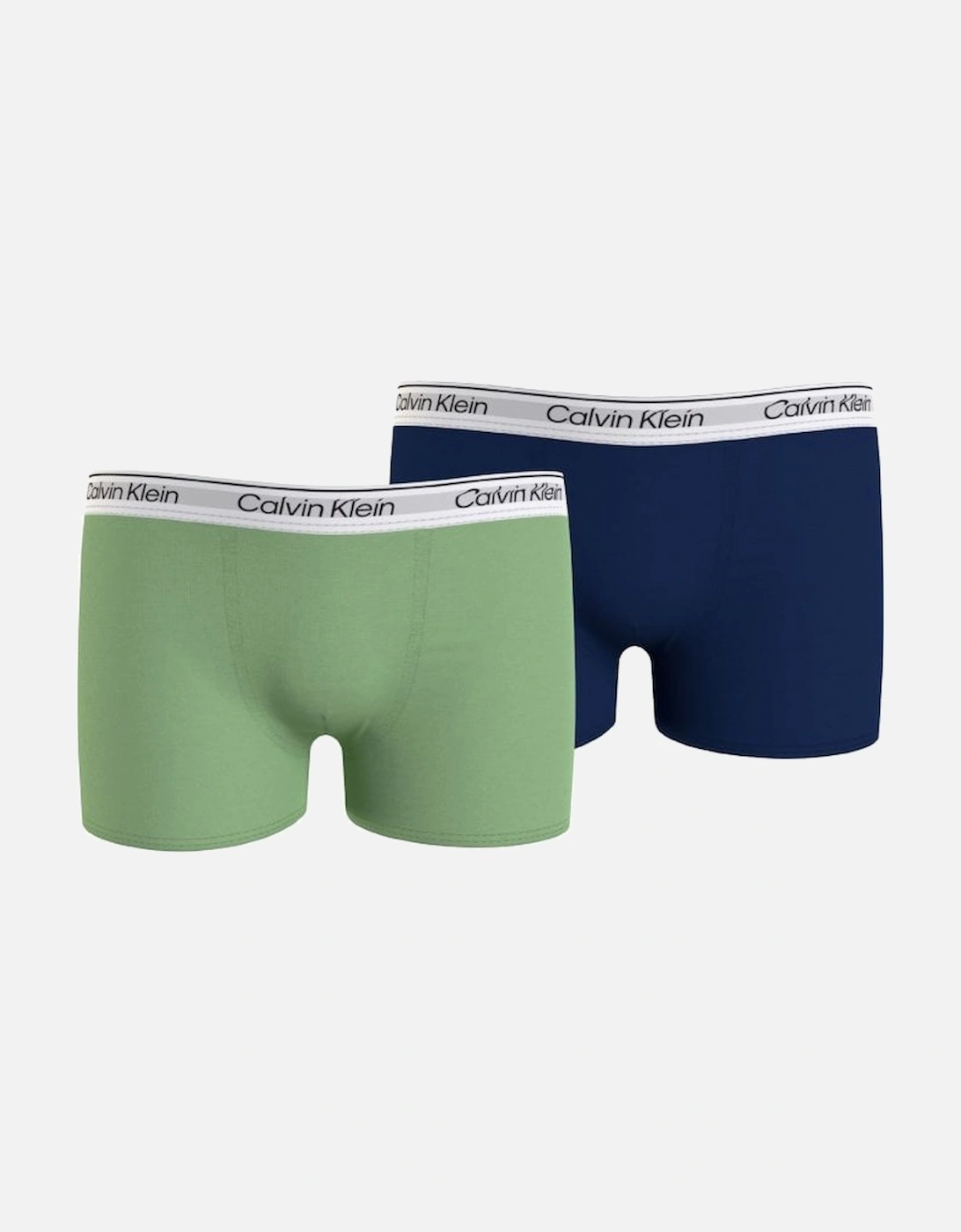 2-Pack Modern Cotton Boys Boxer Trunks, Green/Blue