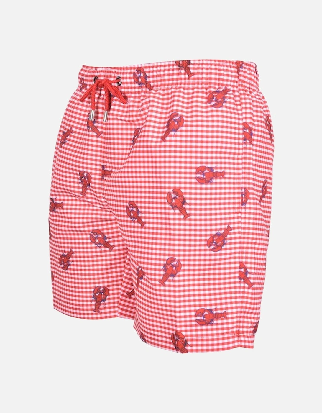 Lobster Picnic Print Swim Shorts, Red