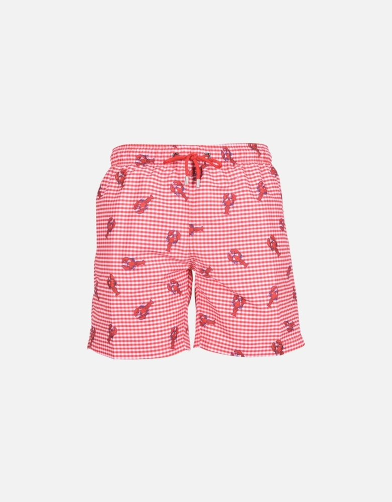 Lobster Picnic Print Swim Shorts, Red