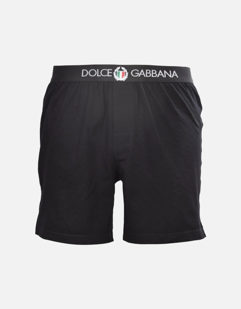 Lounge Shorts with Crest, Black