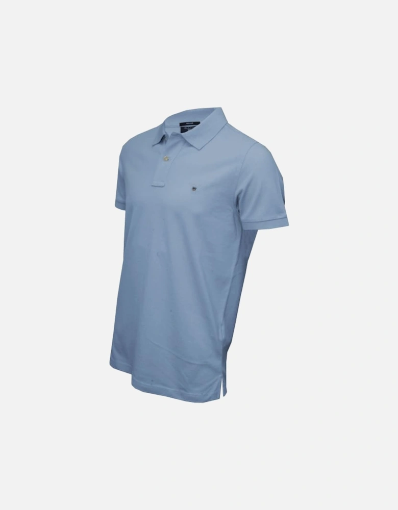 Solid Pique Polo Shirt, Capri Blue