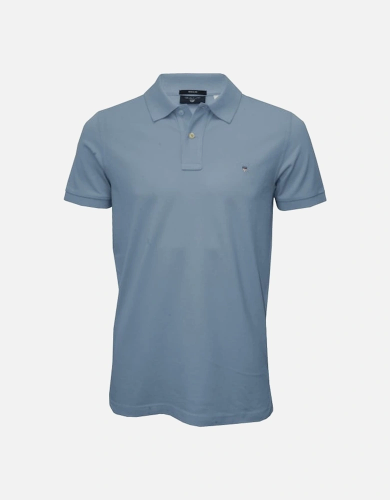 Solid Pique Polo Shirt, Capri Blue