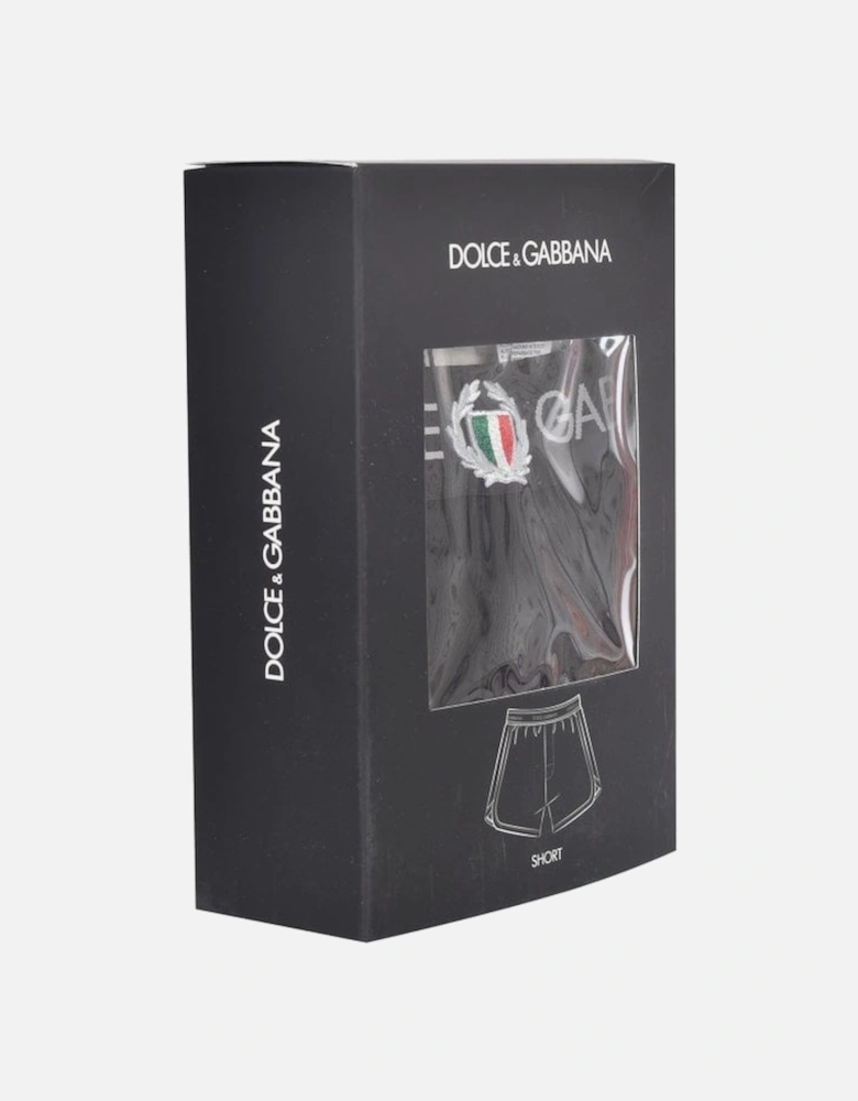 Lounge Shorts with Crest, Black