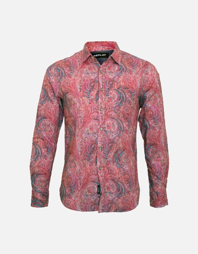 Paisley Print Shirt, Pink