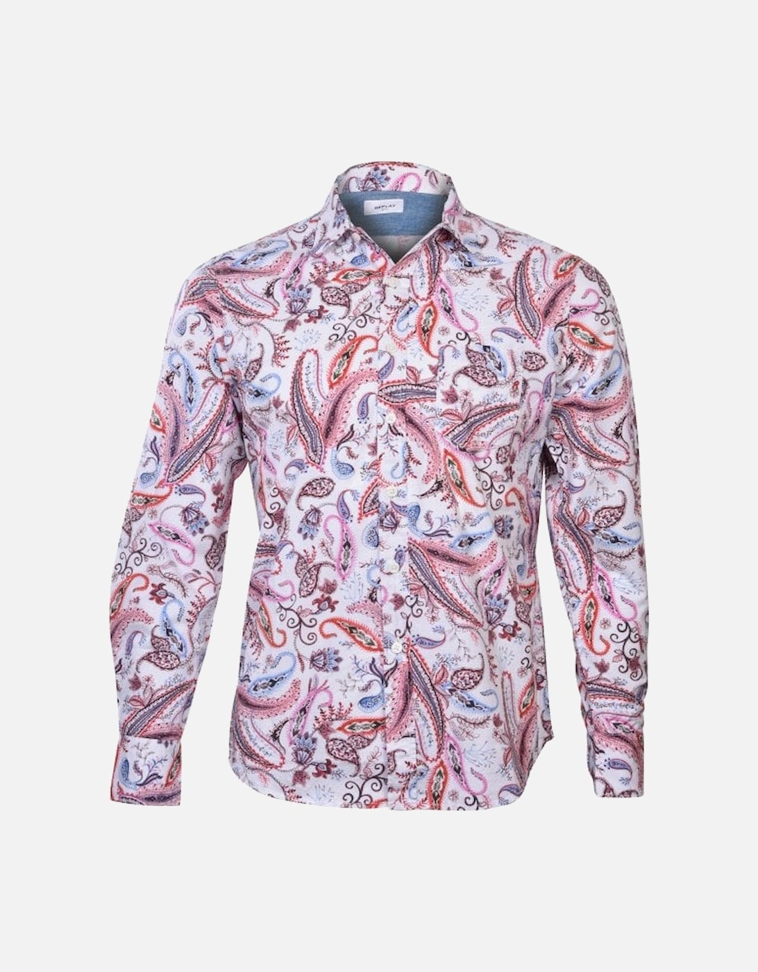 Paisley Print Shirt, White/Pink, 5 of 4