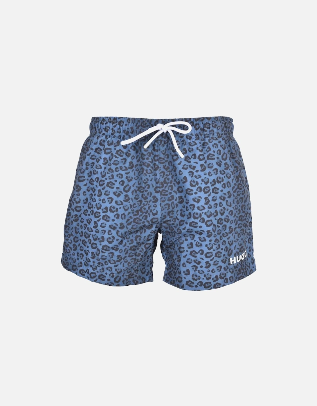 Zeb Animal Print Swim Shorts, Dark Blue, 5 of 4