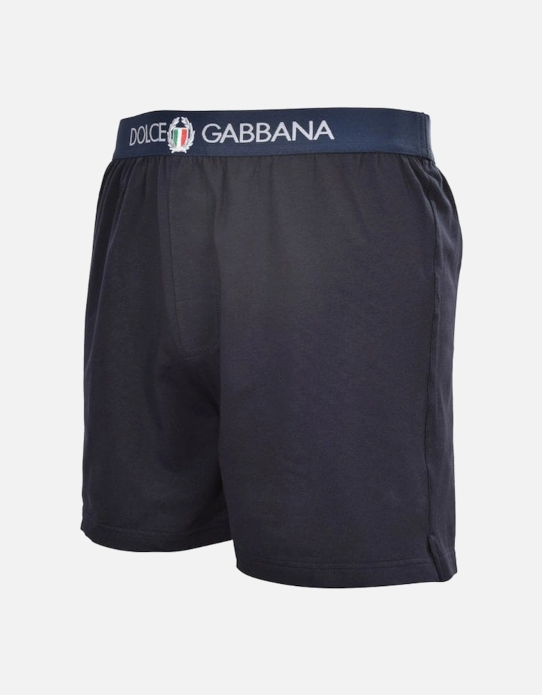 Dolce& Gabbana Lounge Shorts with Crest, Navy
