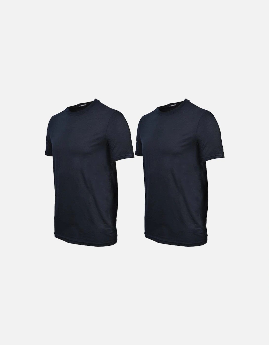 2-Pack Modal Stretch Crew-Neck T-Shirts, Black