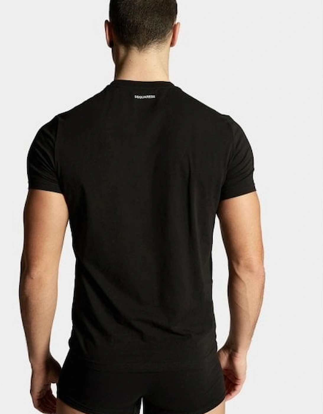 2-Pack Modal Stretch Crew-Neck T-Shirts, Black
