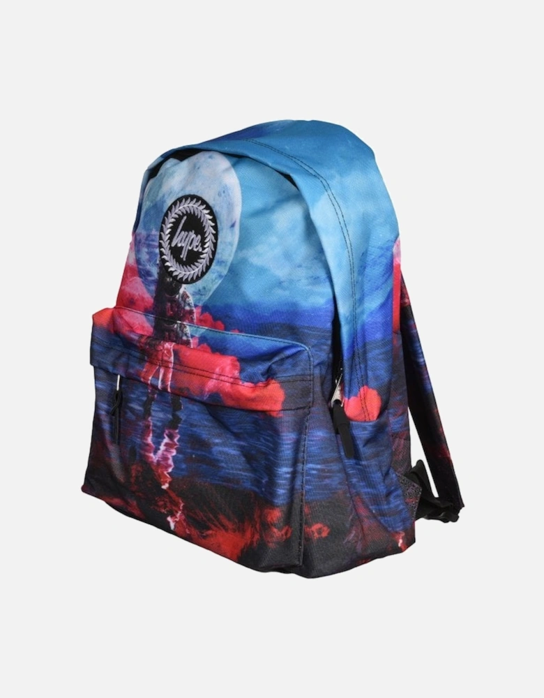 Moon Man Backpack, Blue/multi