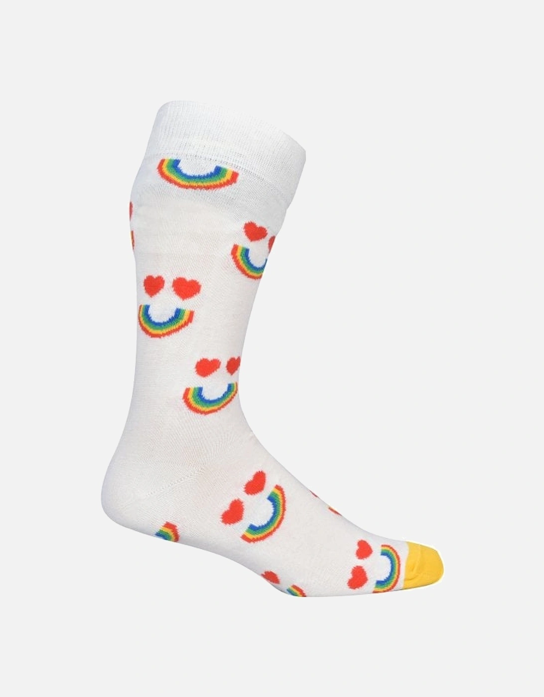 Happy Rainbow Socks, White