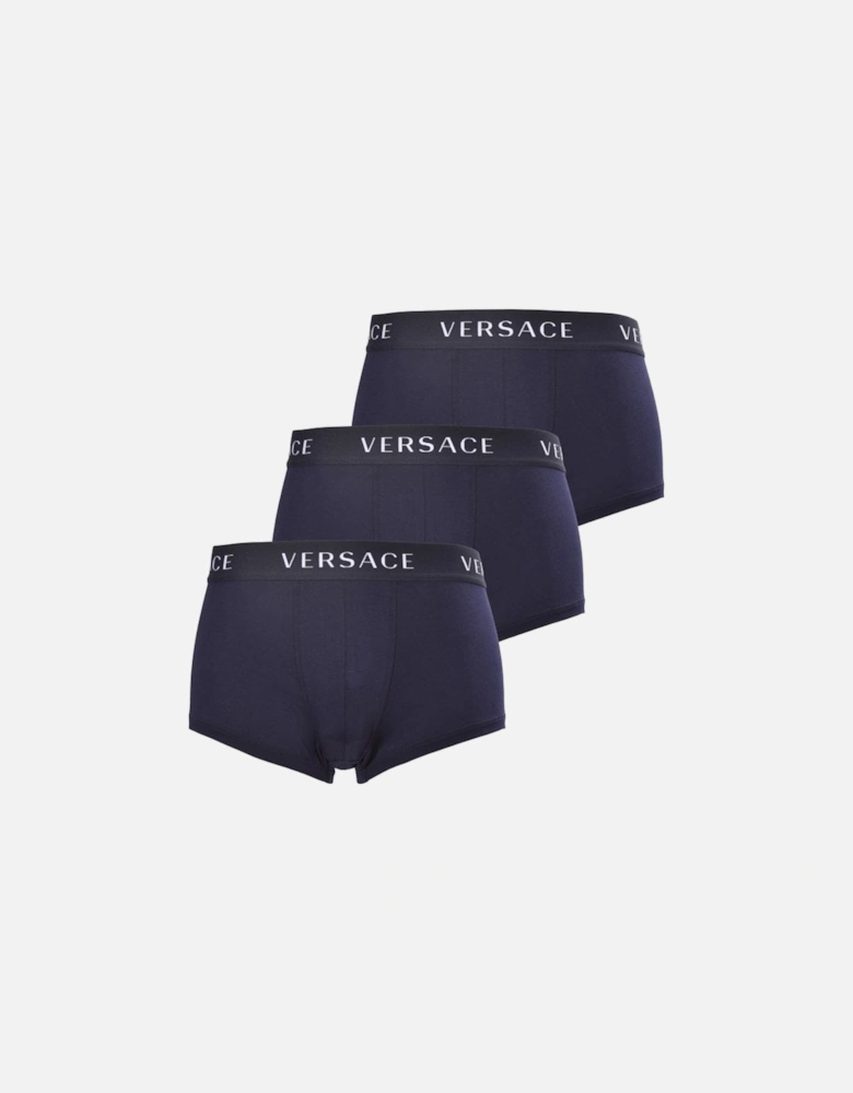 3-Pack Classic Logo Low-Rise Boxer Trunks, Navy