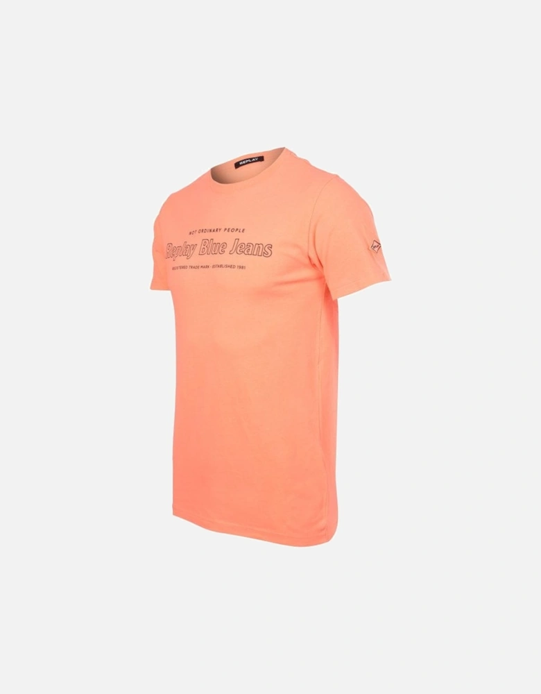 "Not Ordinary People" Logo T-Shirt, Neon Orange