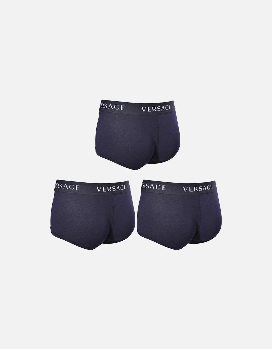 3-Pack Classic Logo Low-Rise Boxer Trunks, Navy