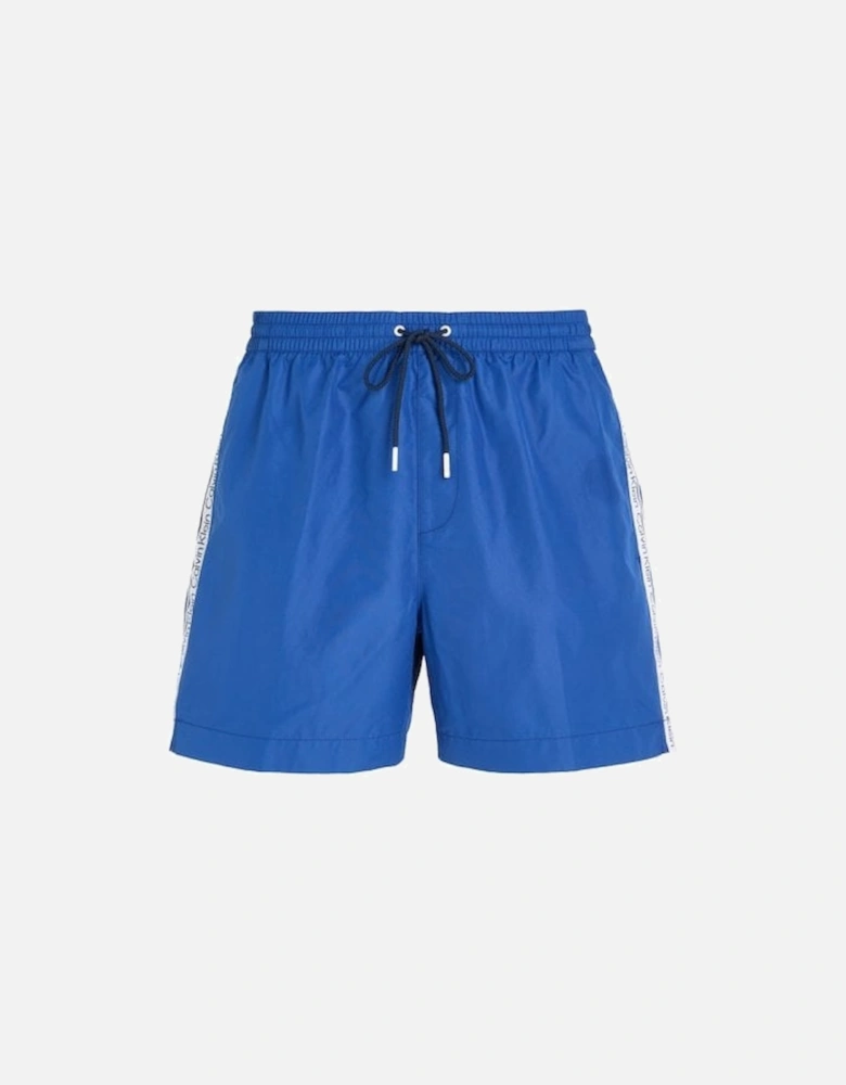 Logo Tape Swim Shorts, Mid Azure Blue