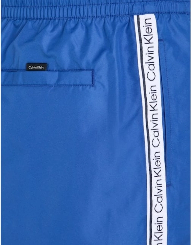 Logo Tape Swim Shorts, Mid Azure Blue