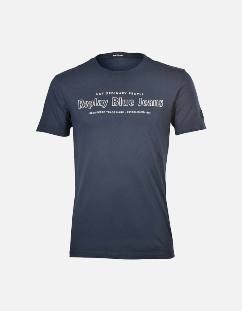 "Not Ordinary People" Logo T-Shirt, Aviator Blue