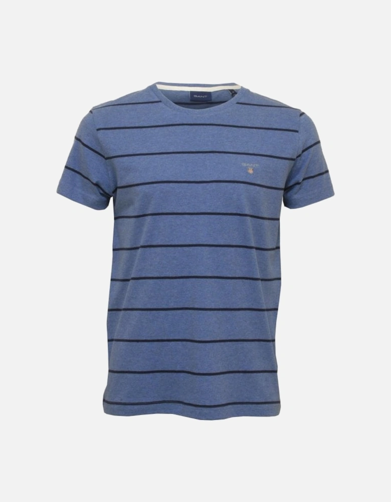 Breton Stripe Crew-Neck T-Shirt, Denim Blue Melange