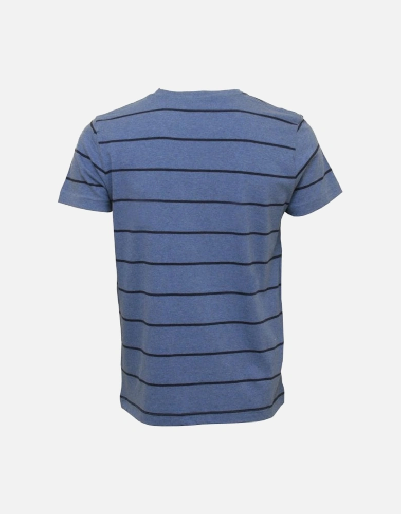 Breton Stripe Crew-Neck T-Shirt, Denim Blue Melange