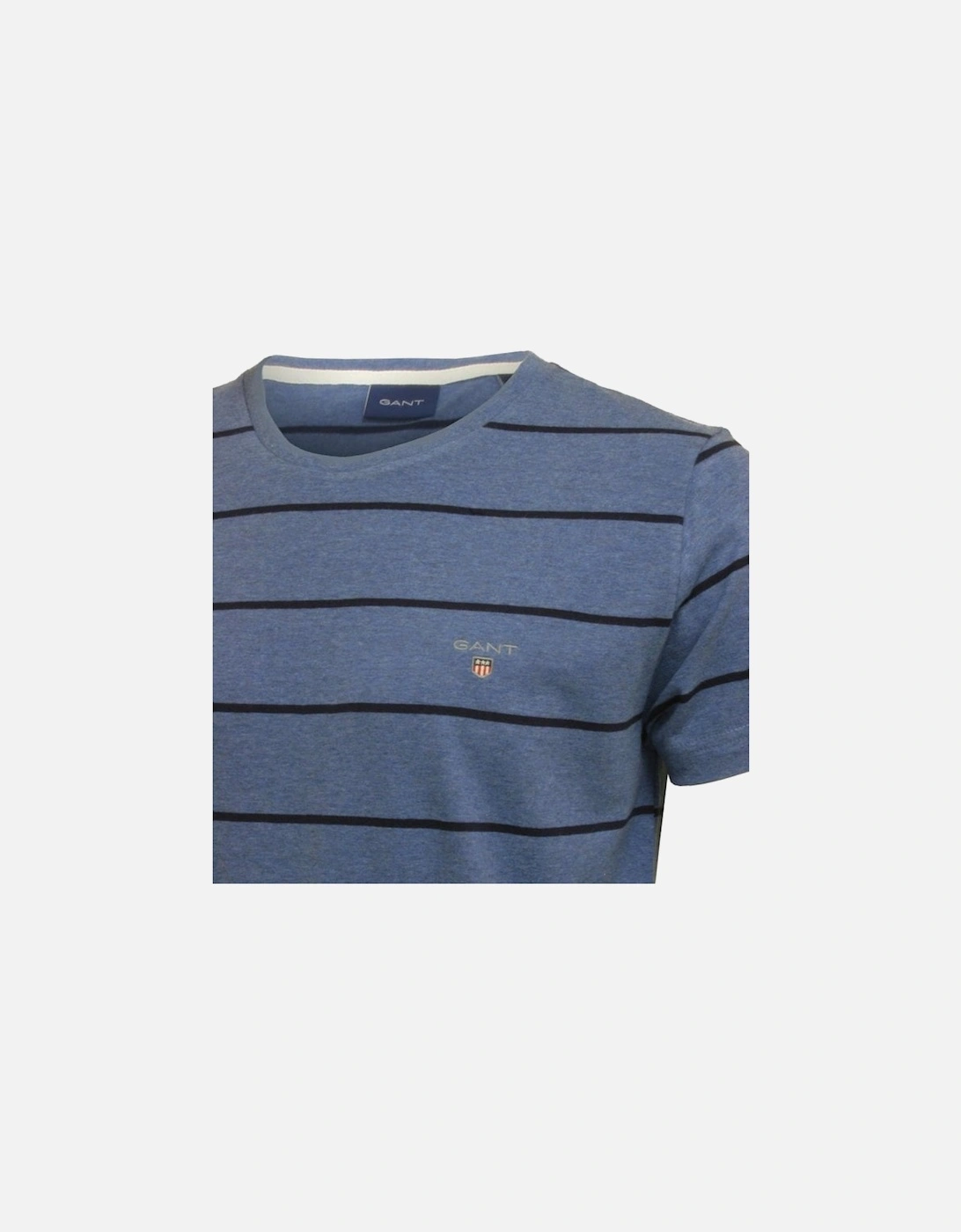 Breton Stripe Crew-Neck T-Shirt, Denim Blue Melange