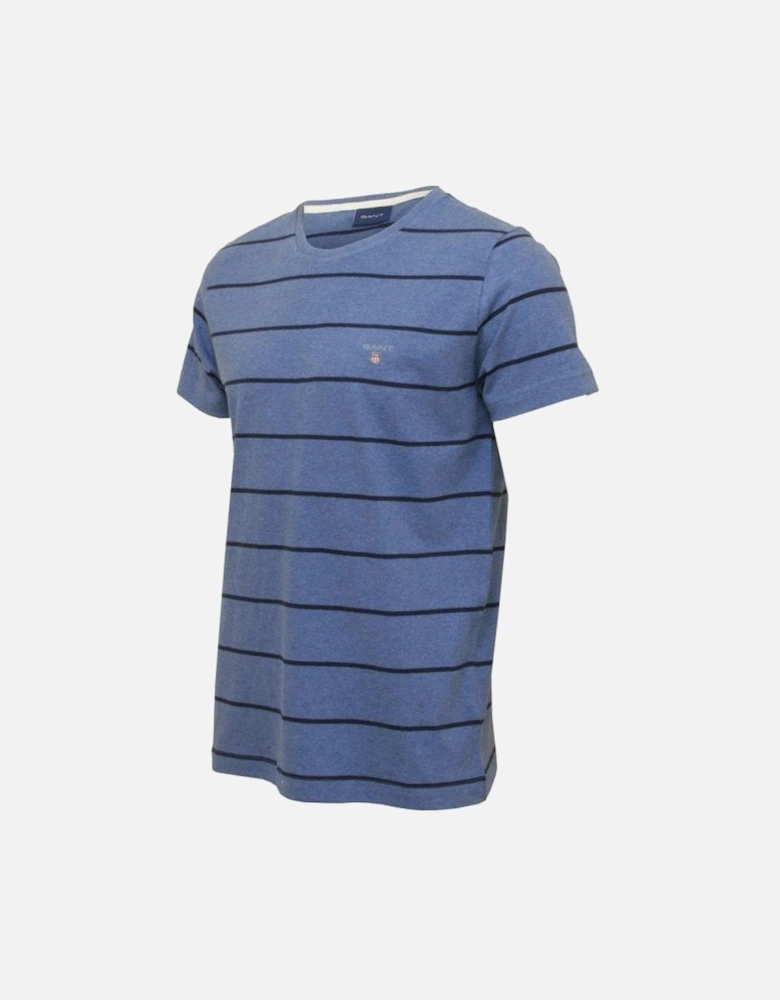 Breton Stripe Crew-Neck T-Shirt, Denim Blue Melange