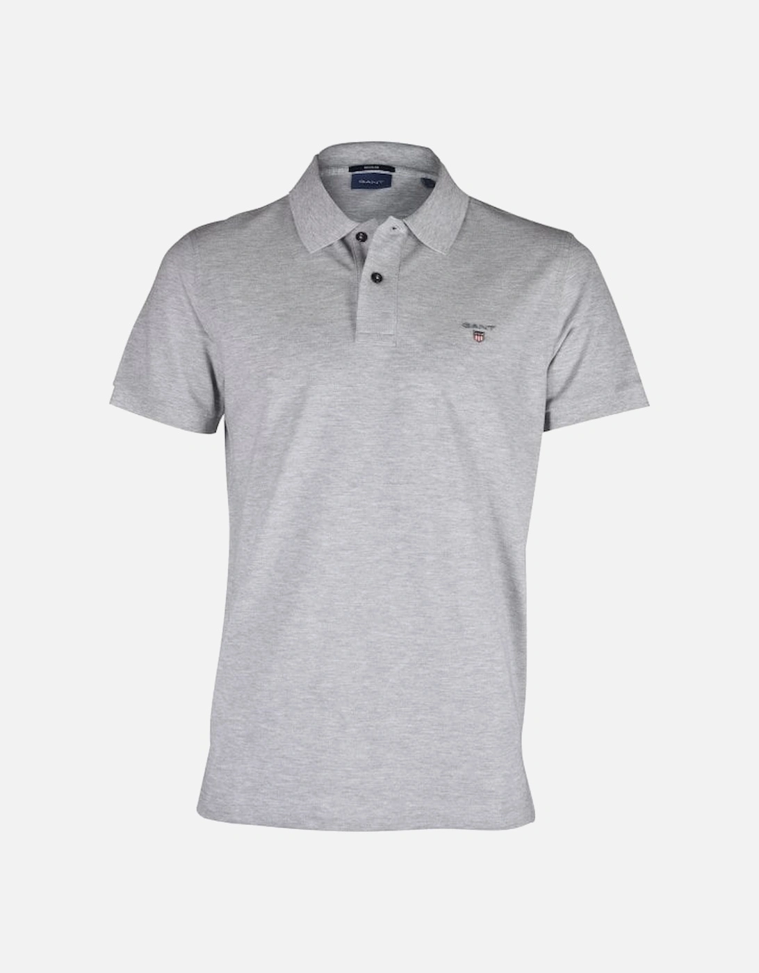 Solid Pique Polo Shirt, Grey Melange, 5 of 4