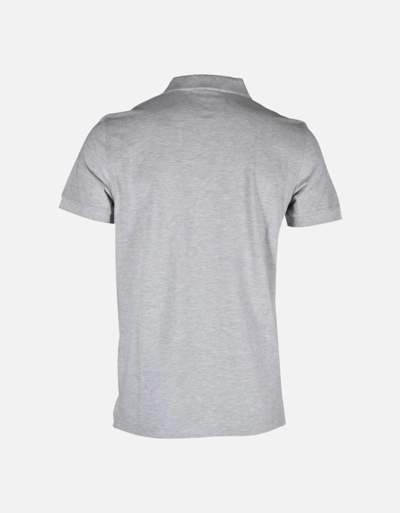 Solid Pique Polo Shirt, Grey Melange