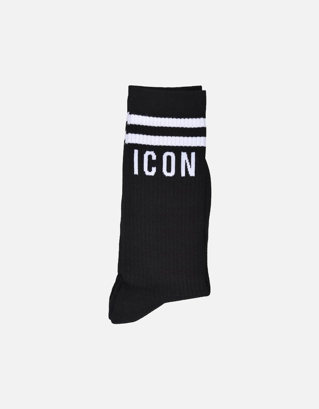 ICON Stripes Logo Sports Socks, Black/white