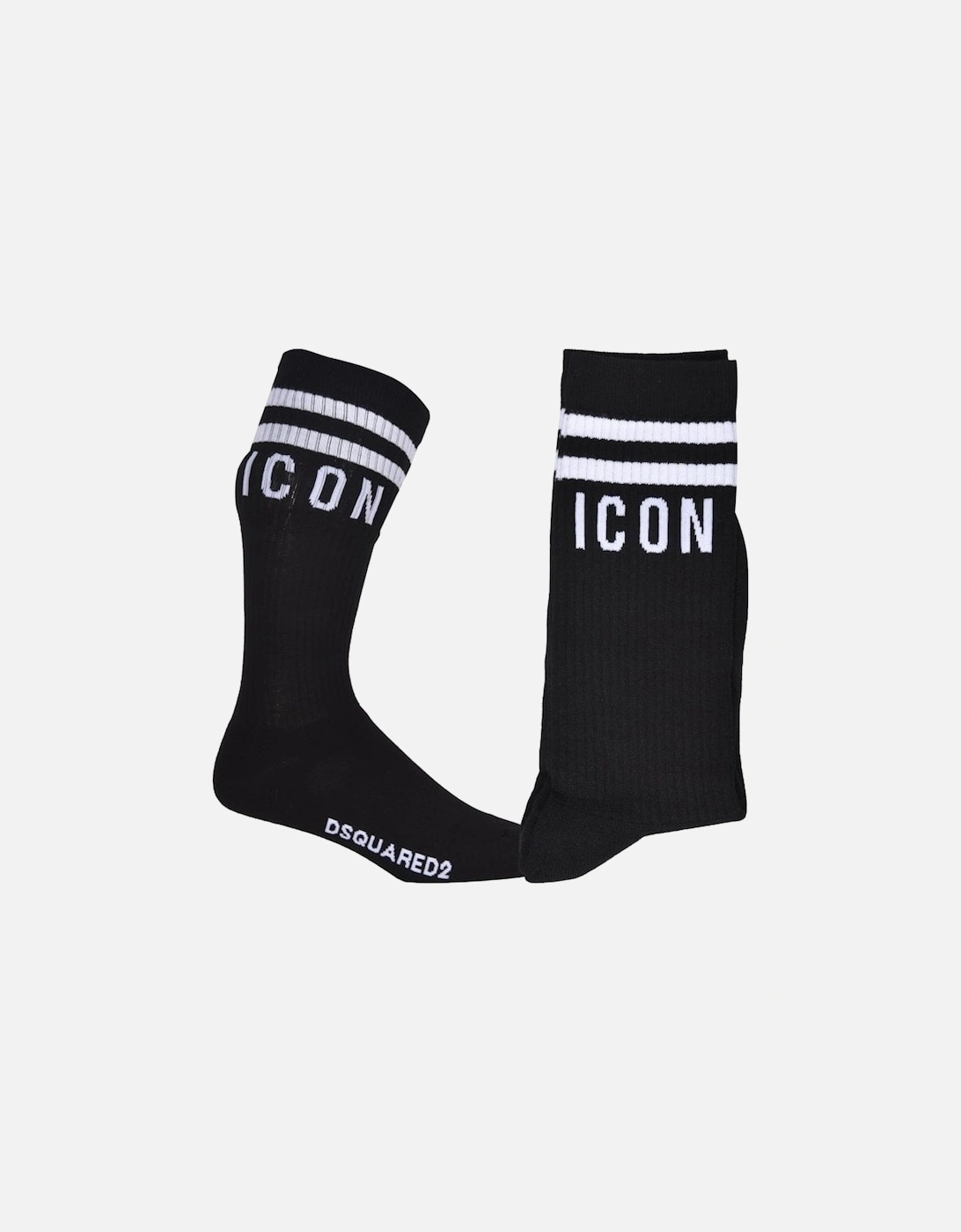 ICON Stripes Logo Sports Socks, Black/white, 8 of 7