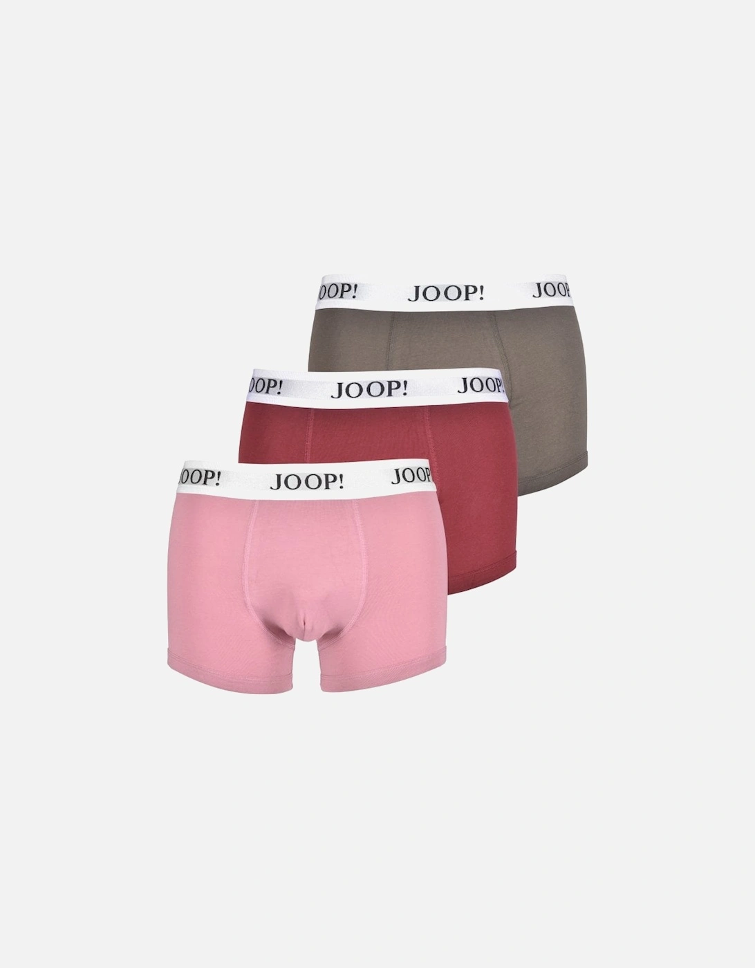 3-Pack Stretch Cotton Boxer Trunks, Lilac/Khaki/Berry, 7 of 6