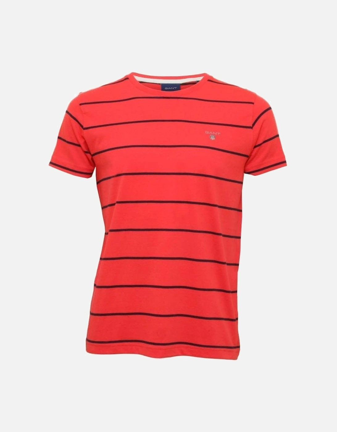 Breton Stripe Crew-Neck T-Shirt, Watermelon Red, 5 of 4