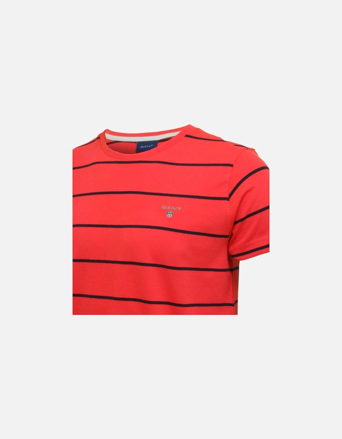 Breton Stripe Crew-Neck T-Shirt, Watermelon Red