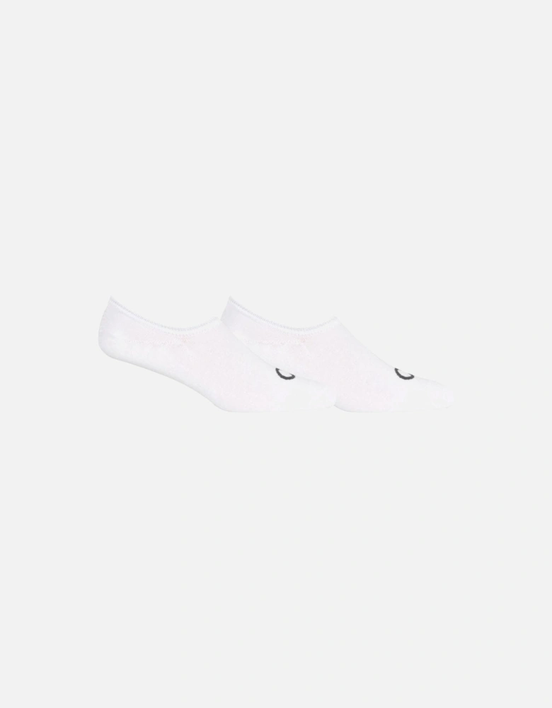 2-Pack No-Show Logo Liner Socks, White