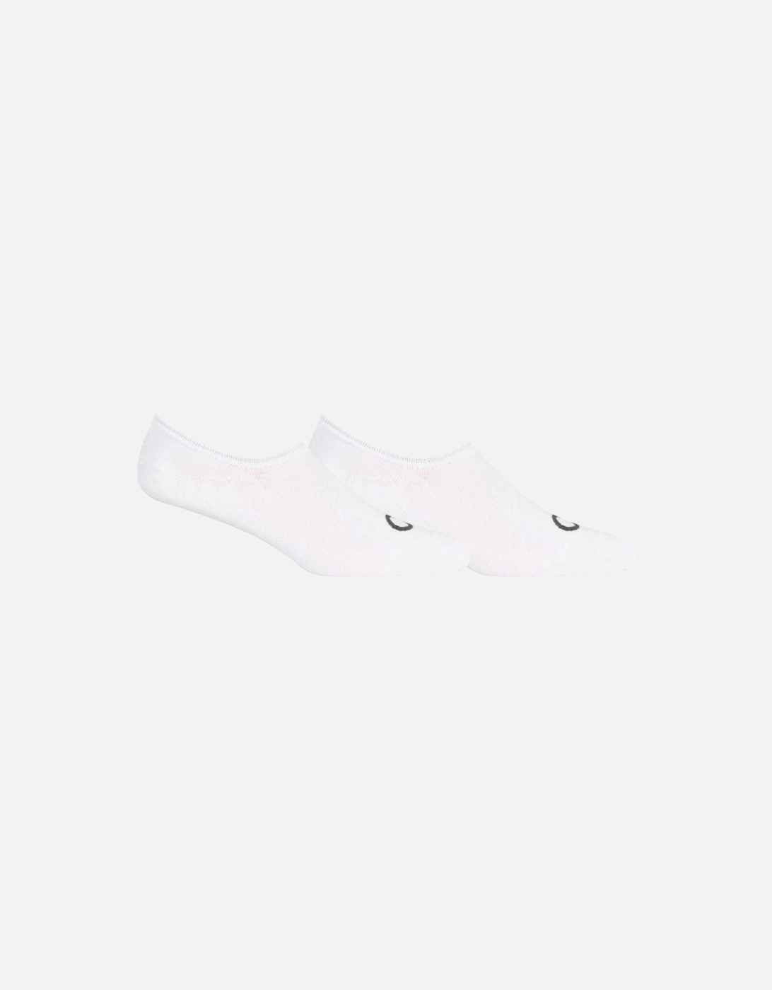 2-Pack No-Show Logo Liner Socks, White