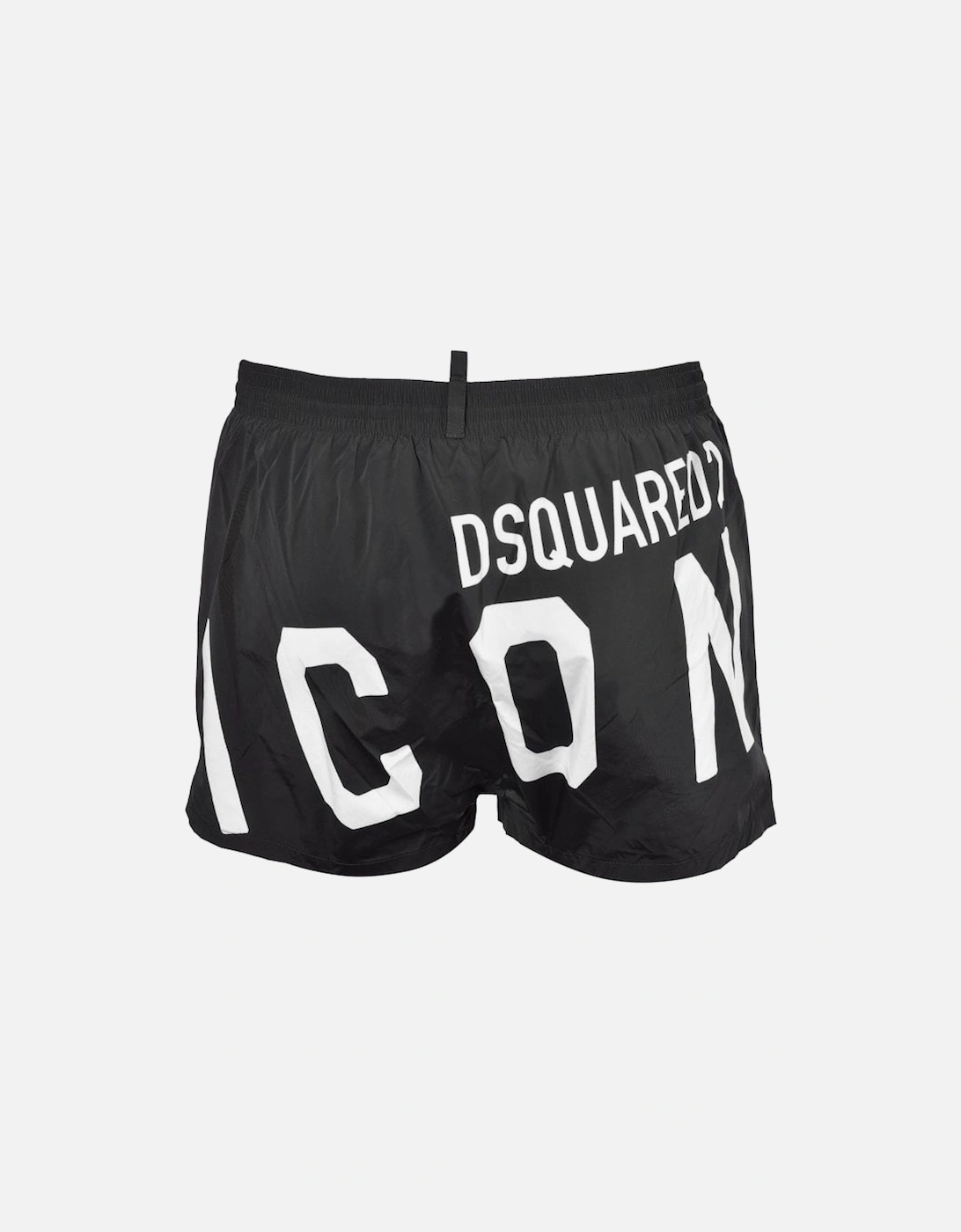 ICON Rear Logo Swim Shorts, Black/white, 6 of 5