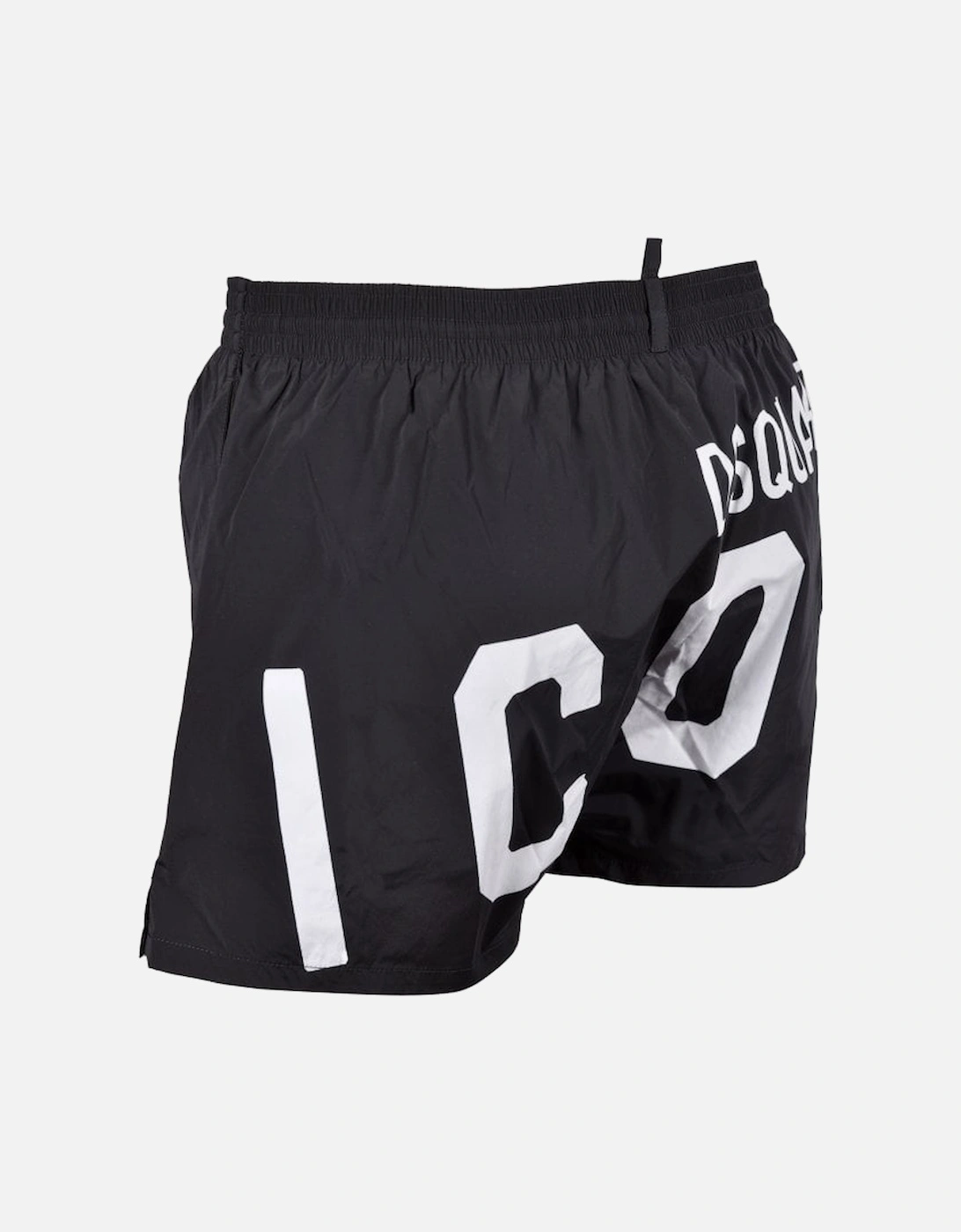 ICON Rear Logo Swim Shorts, Black/white
