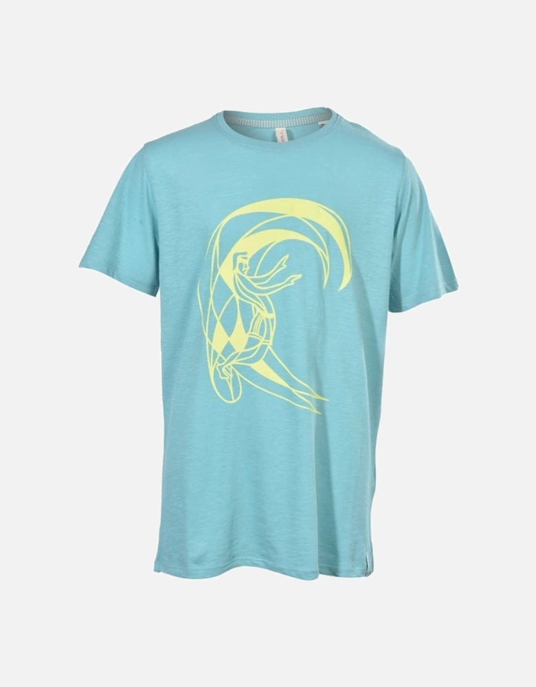 Boys Circle Surfer T-Shirt, Aqua Blue