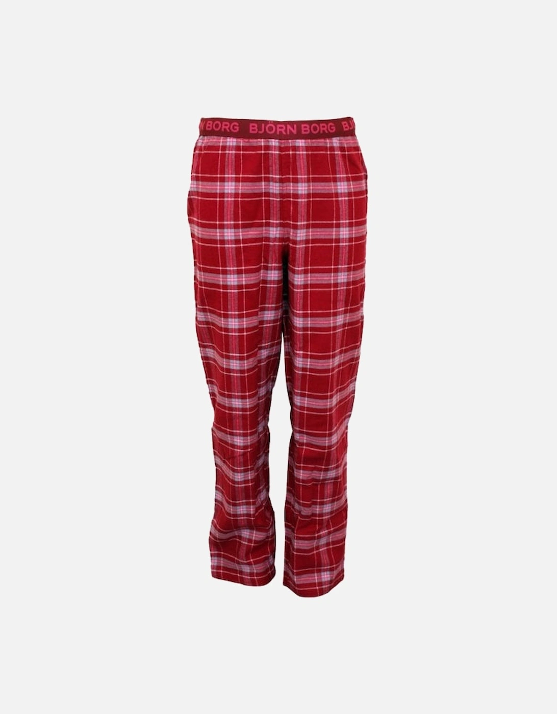 Boys Check Flannel Boys Pyjama Bottoms, Rumba Red, 5 of 4