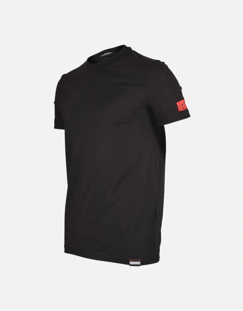 ICON Patch T-Shirt, Black/coral