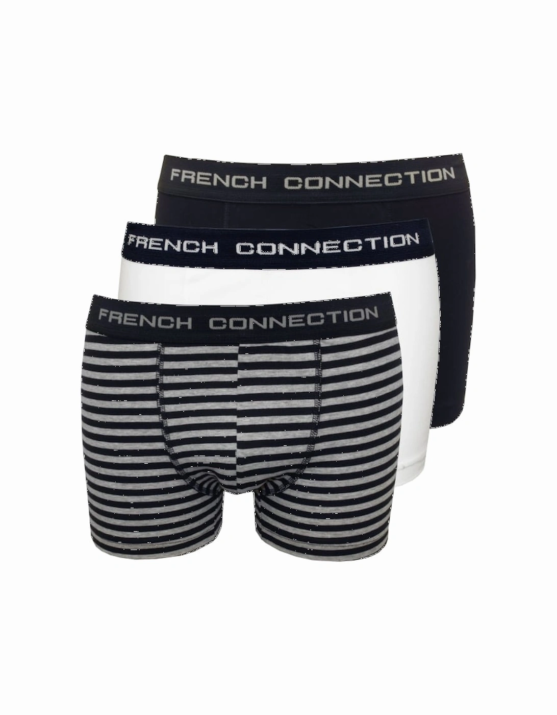 3-Pack Stretch Cotton Boxer Trunks, White/Navy/Stripes, 8 of 7