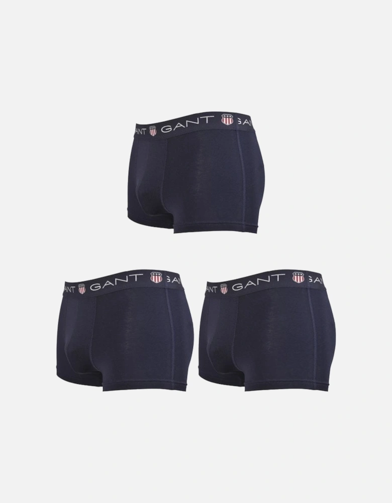 3-Pack Shield Logo Boxer Trunks, Navy