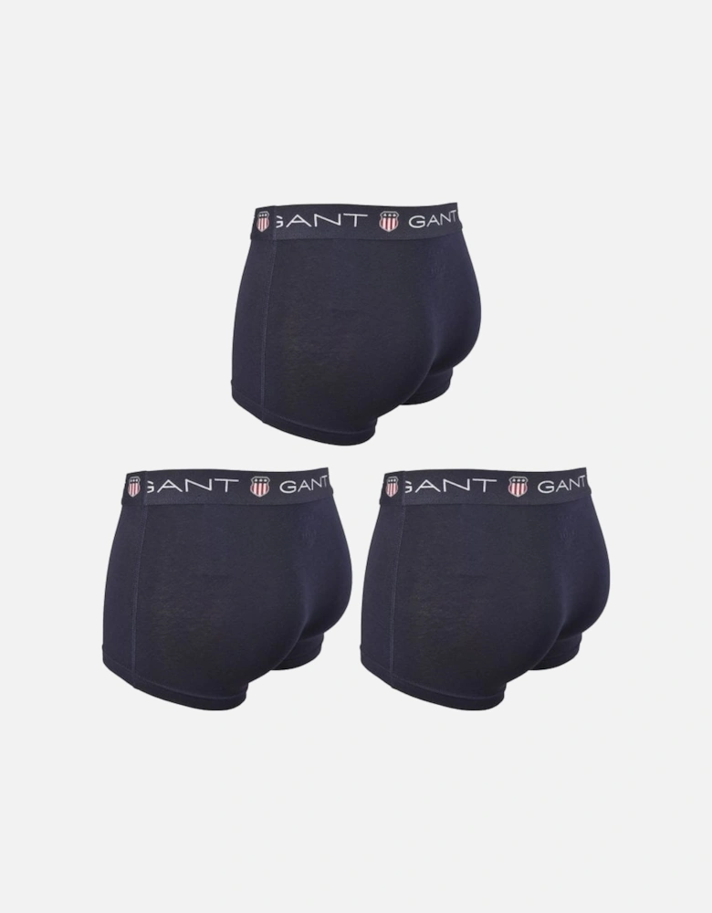 3-Pack Shield Logo Boxer Trunks, Navy