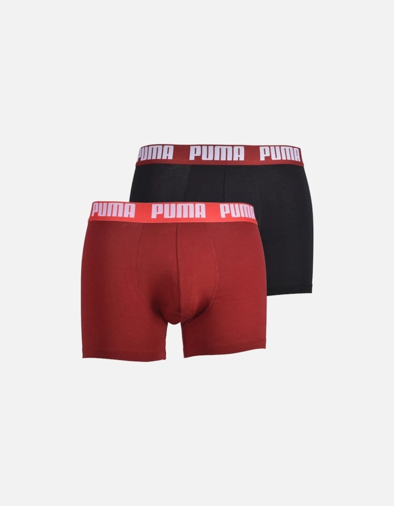 2-Pack Coloured Waistband Boxer Briefs, Red/Black