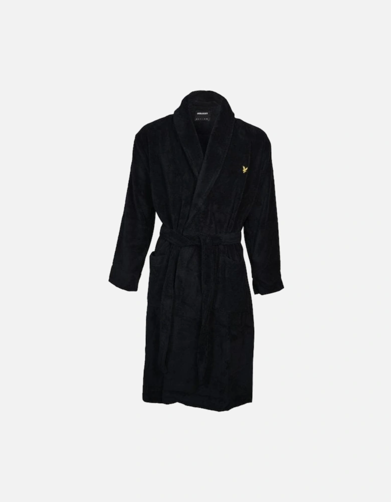 Towelling Bathrobe, Black